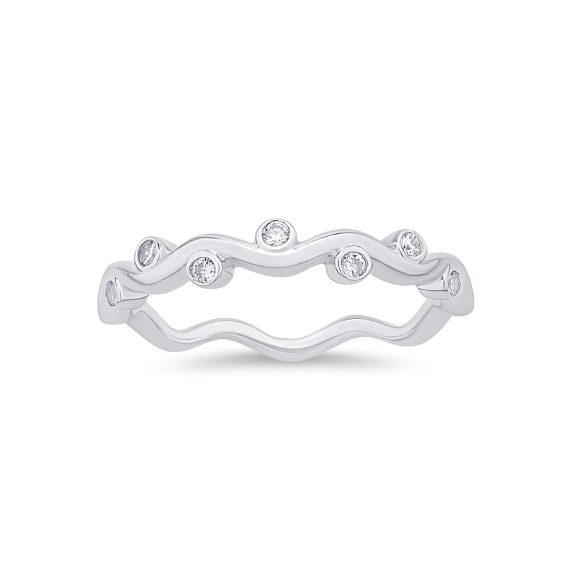 DIAMOND CLOSEOUT! .10ct G SI 14K White Gold Diamond Vine Ring Size 6.5