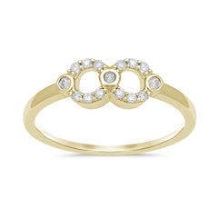 DIAMOND CLOSEOUT! .10ct 14k Yellow Gold Diamond Heart Infinity Love Ring Size 6.5
