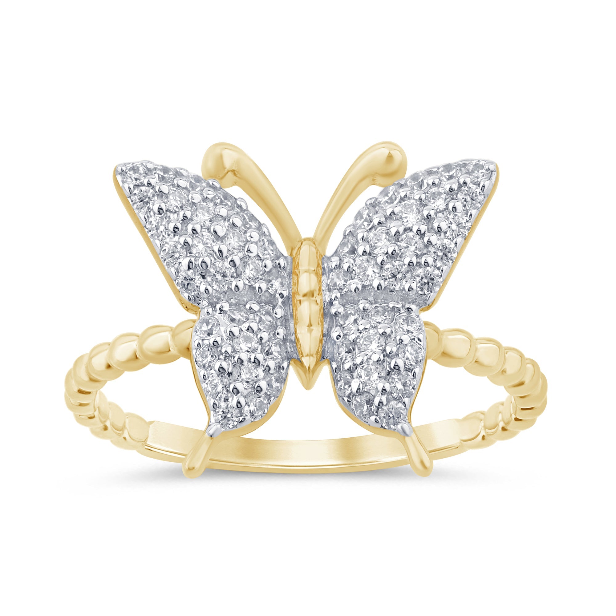 SPECIAL! .38ct G SI 14K Yellow Gold Diamond Butterfly Ring Band