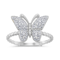 SPECIAL!.38ct G SI 14K White Gold Diamond Butterfly Ring Band