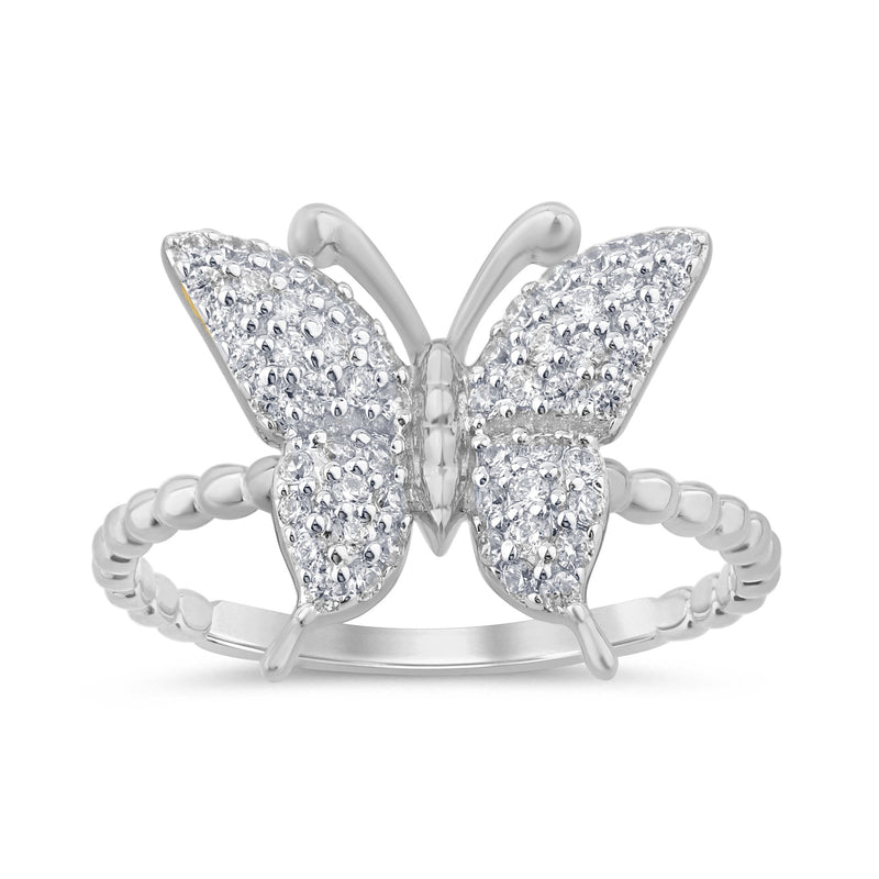 SPECIAL!.38ct G SI 14K White Gold Diamond Butterfly Ring Band