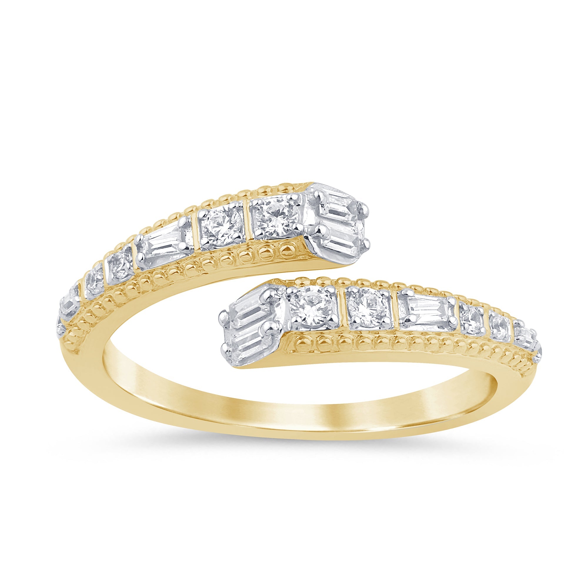 SPECIAL!.33ct G SI 14K Yellow Gold Diamond Open Band Ring Size 6.5