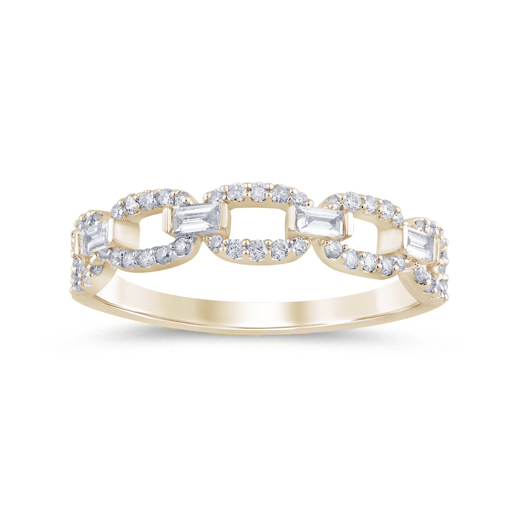 SPECIAL!.34ct G SI 14K Yellow Gold Diamond Link Ladies Ring Size 6.5