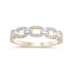 SPECIAL!.34ct G SI 14K Yellow Gold Diamond Link Ladies Ring Size 6.5