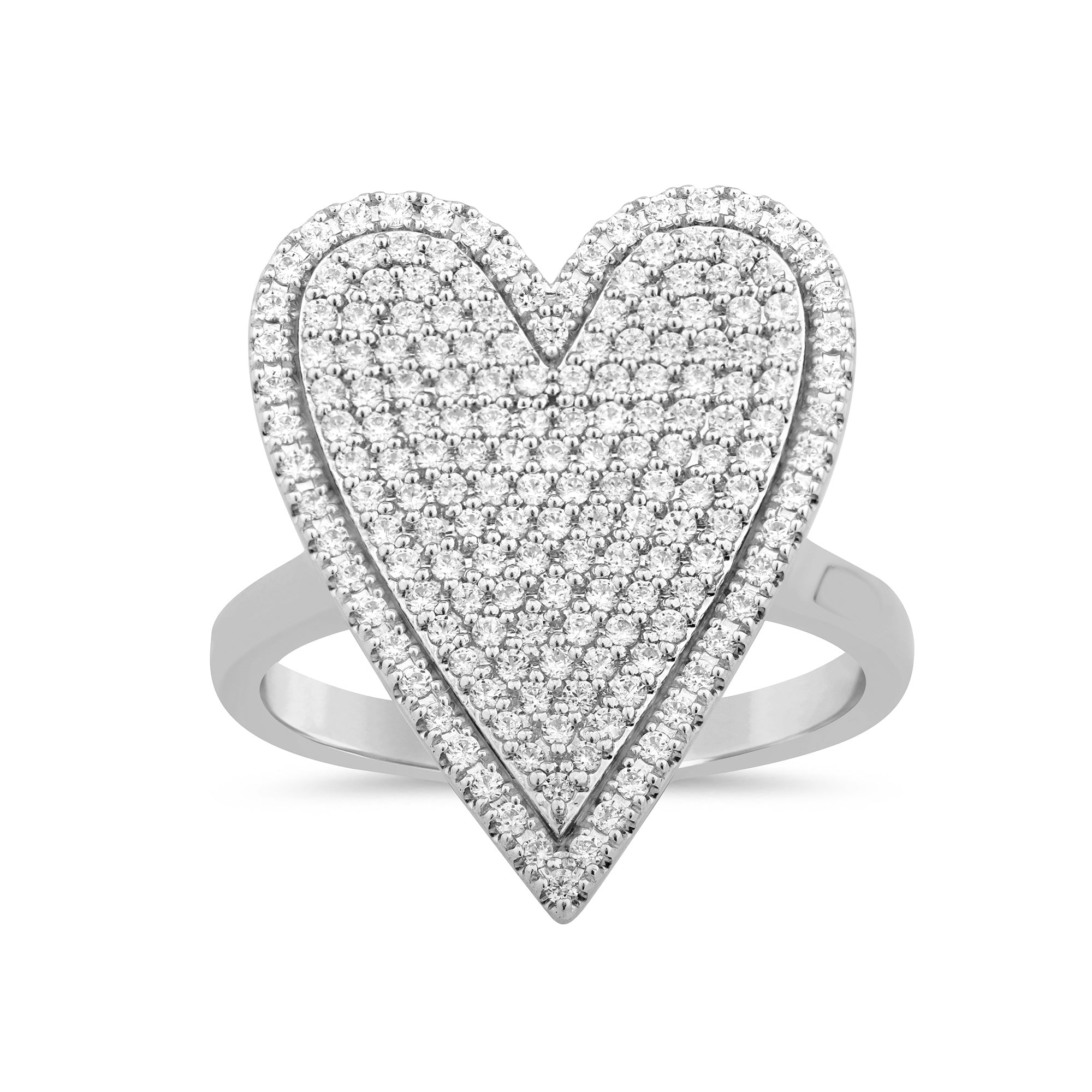 SPECIAL! .76ct G SI 14K White Gold Diamond Heart Ring Size 6.5