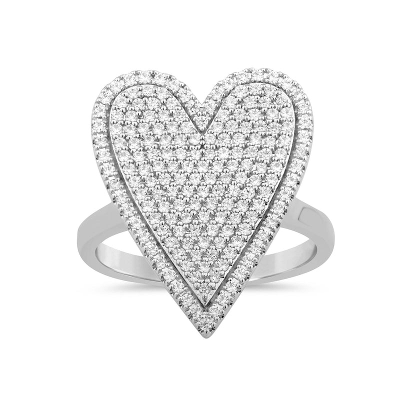 SPECIAL! .76ct G SI 14K White Gold Diamond Heart Ring Size 6.5