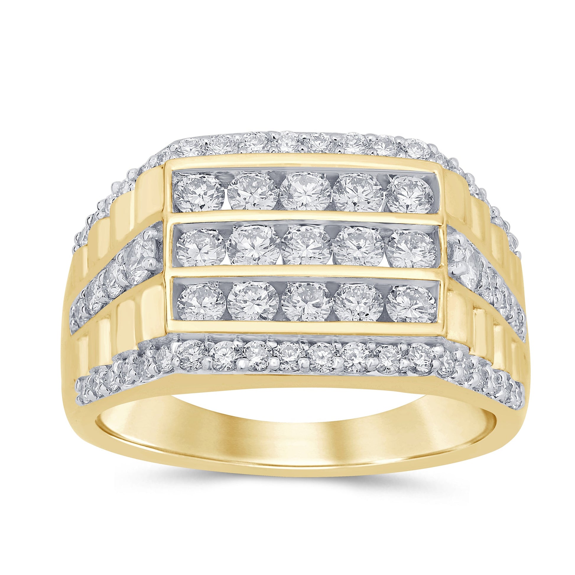 SPECIAL! 1.77ct G SI 14K Yellow Gold Diamond Mens Band Ring Size 10