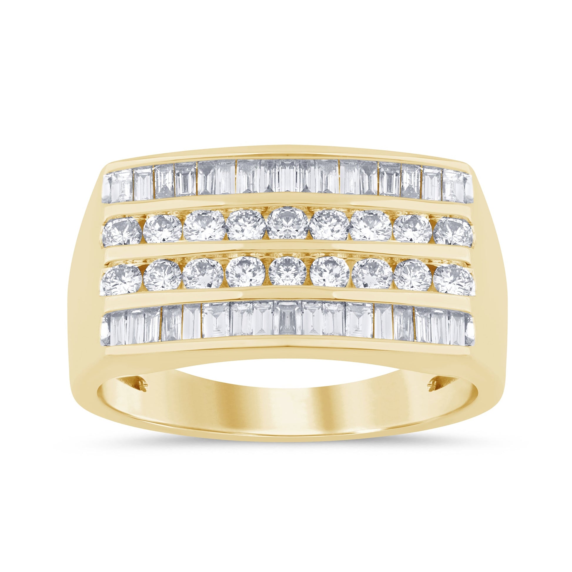 SPECIAL!1.00ct G SI 14K Yellow Gold Diamond Men's Band Ring Size 10