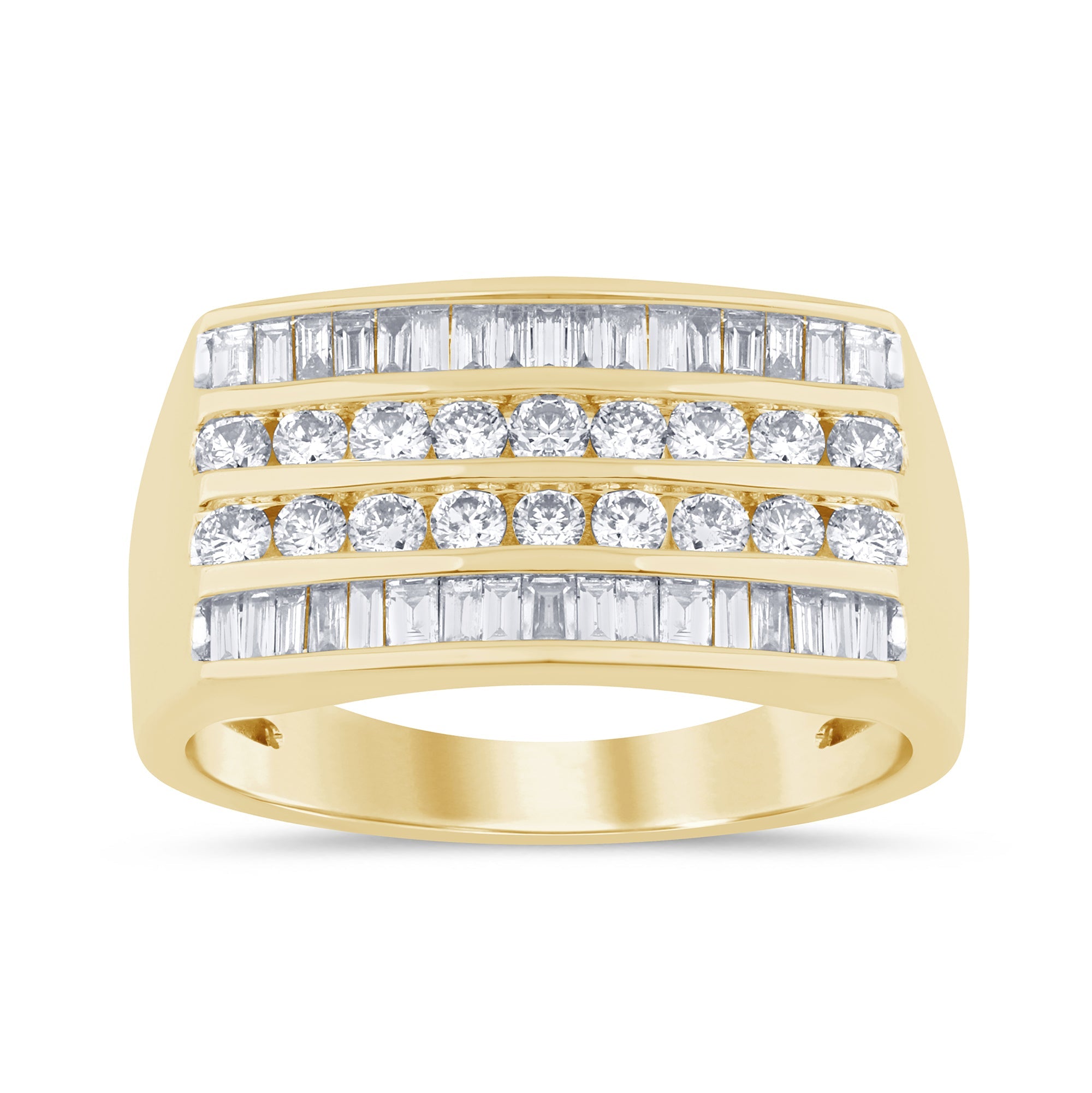 SPECIAL!1.00ct G SI 14K Yellow Gold Diamond Men's Band Ring Size 10