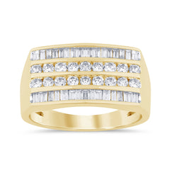 SPECIAL!1.00ct G SI 14K Yellow Gold Diamond Men's Band Ring Size 10