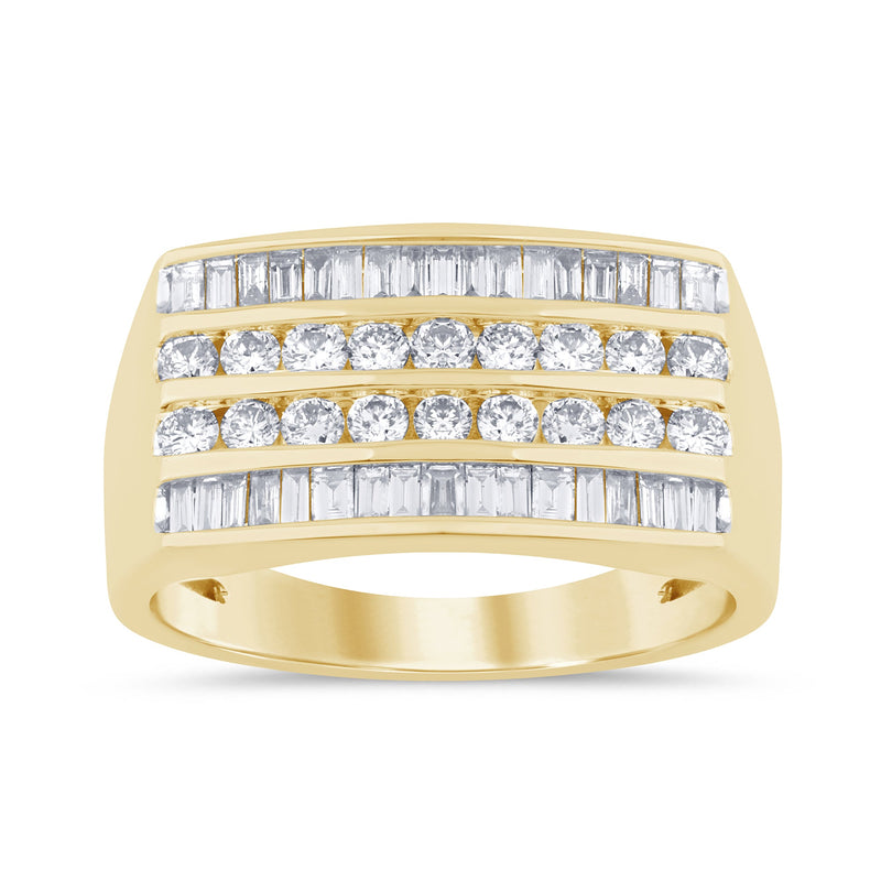 SPECIAL!1.00ct G SI 14K Yellow Gold Diamond Men's Band Ring Size 10