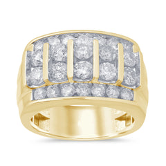SPECIAL!3.12ct G SI 14K Yellow Gold Diamond Men's Band Ring Size 10