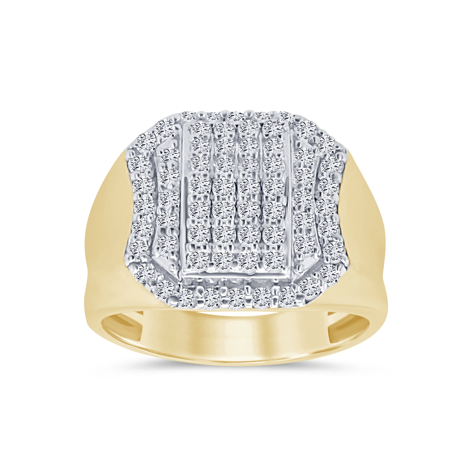 SPECIAL!.97ct G SI 14K Yellow Gold Diamond Men's Band Ring Size 10