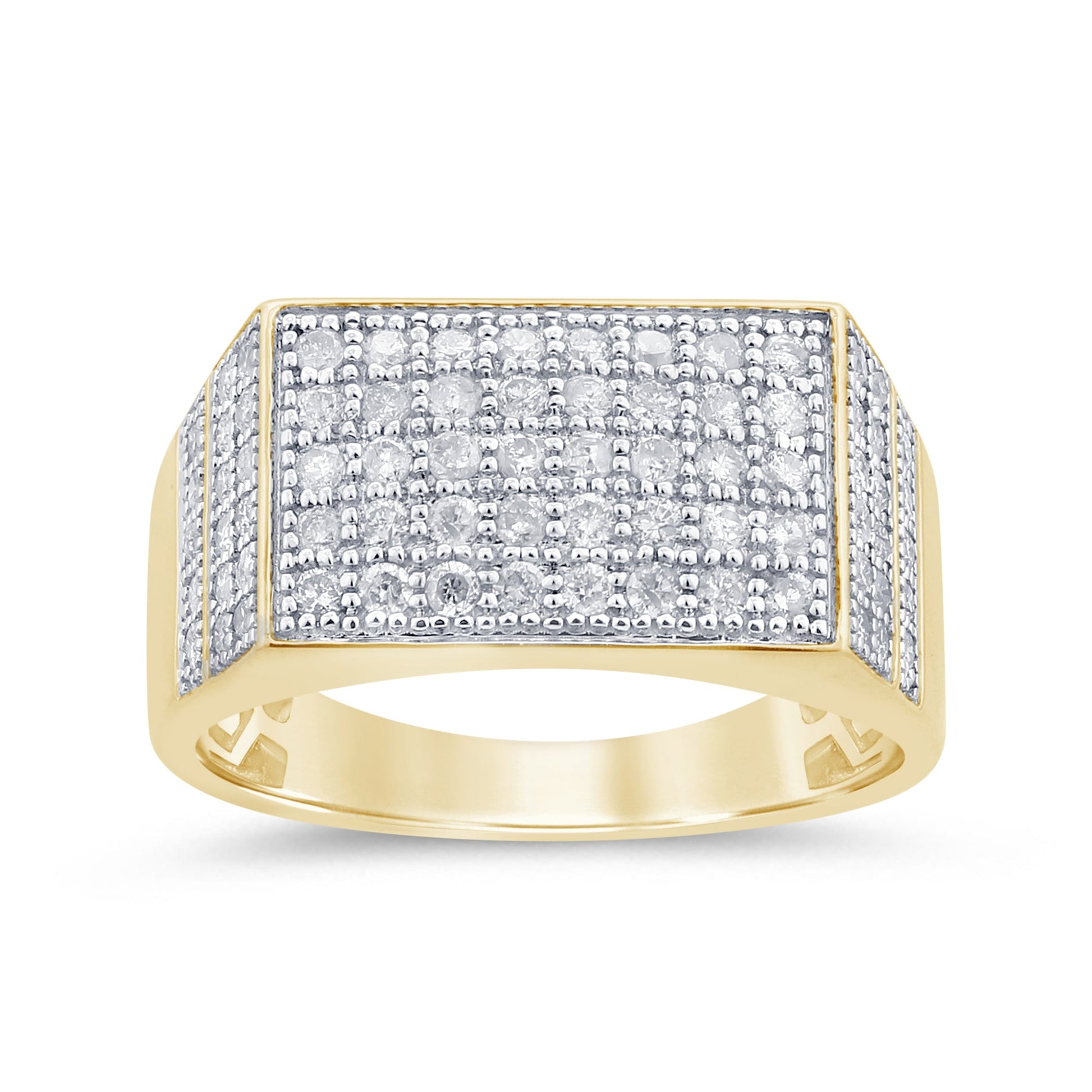 SPECIAL!.98ct G SI 14K Yellow Gold Diamond Men's Band Ring Size 10