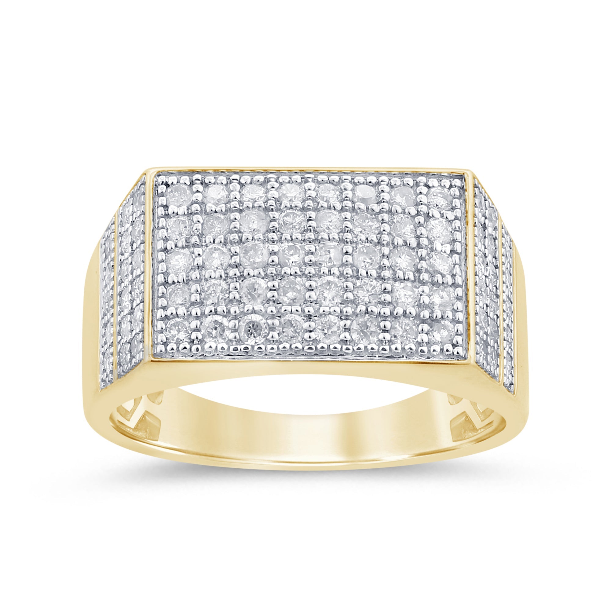 SPECIAL!.98ct G SI 14K Yellow Gold Diamond Men's Band Ring Size 10