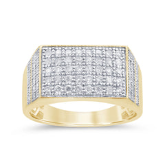 SPECIAL!.98ct G SI 14K Yellow Gold Diamond Men's Band Ring Size 10