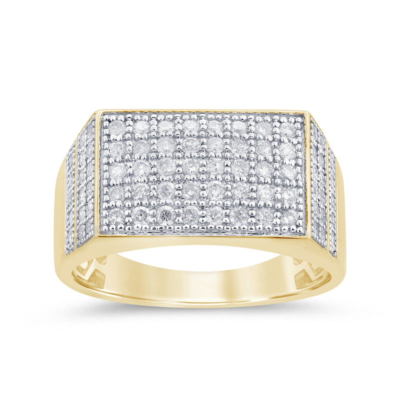 SPECIAL!.98ct G SI 14K Yellow Gold Diamond Men's Band Ring Size 10