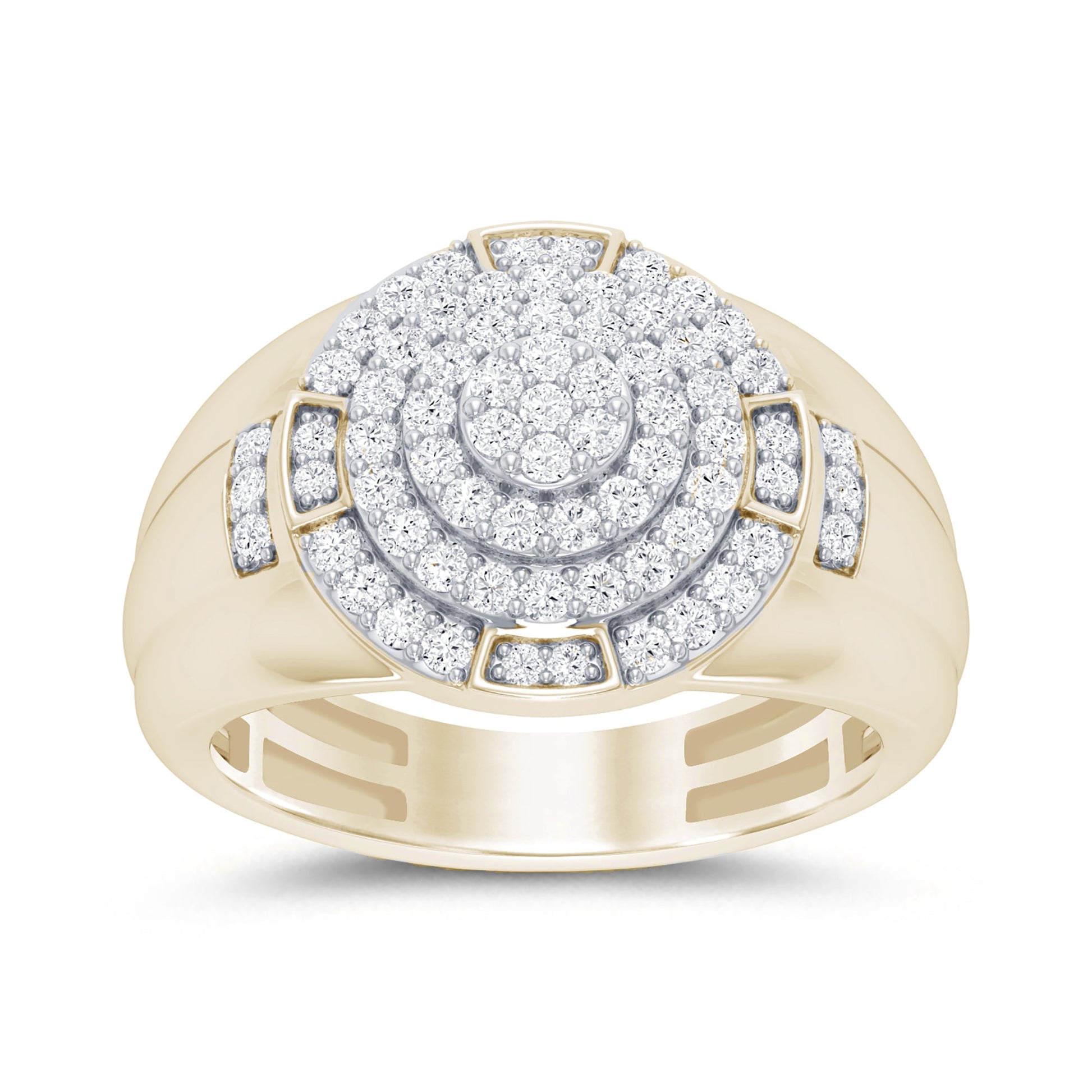 SPECIAL!.98ct G SI 14K Yellow Gold Diamond Men's Band Ring Size 10