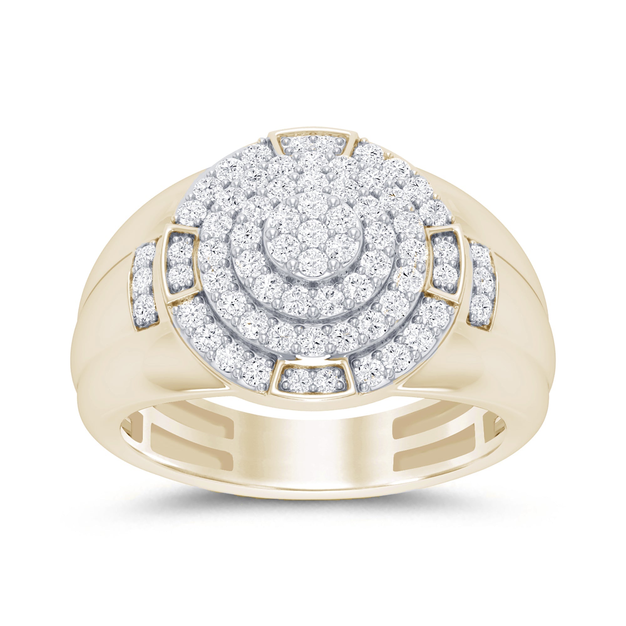 SPECIAL!.98ct G SI 14K Yellow Gold Diamond Men's Band Ring Size 10