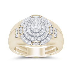 SPECIAL!.98ct G SI 14K Yellow Gold Diamond Men's Band Ring Size 10
