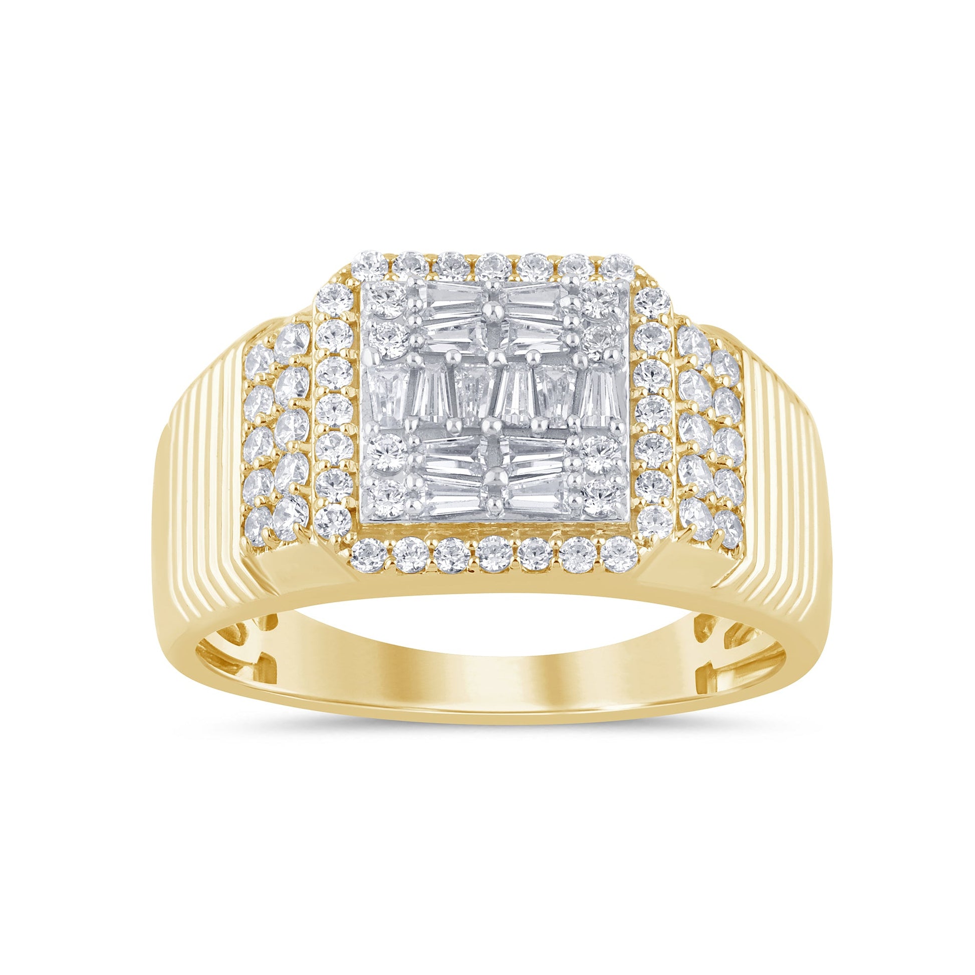 SPECIAL!1.01ct G SI 14K Yellow Gold Diamond Mens Band Ring Size 10
