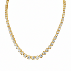 SPECIAL! 7.79ct G SI 14K Yellow Gold Diamond Graduated Tennis Necklace 16" Long