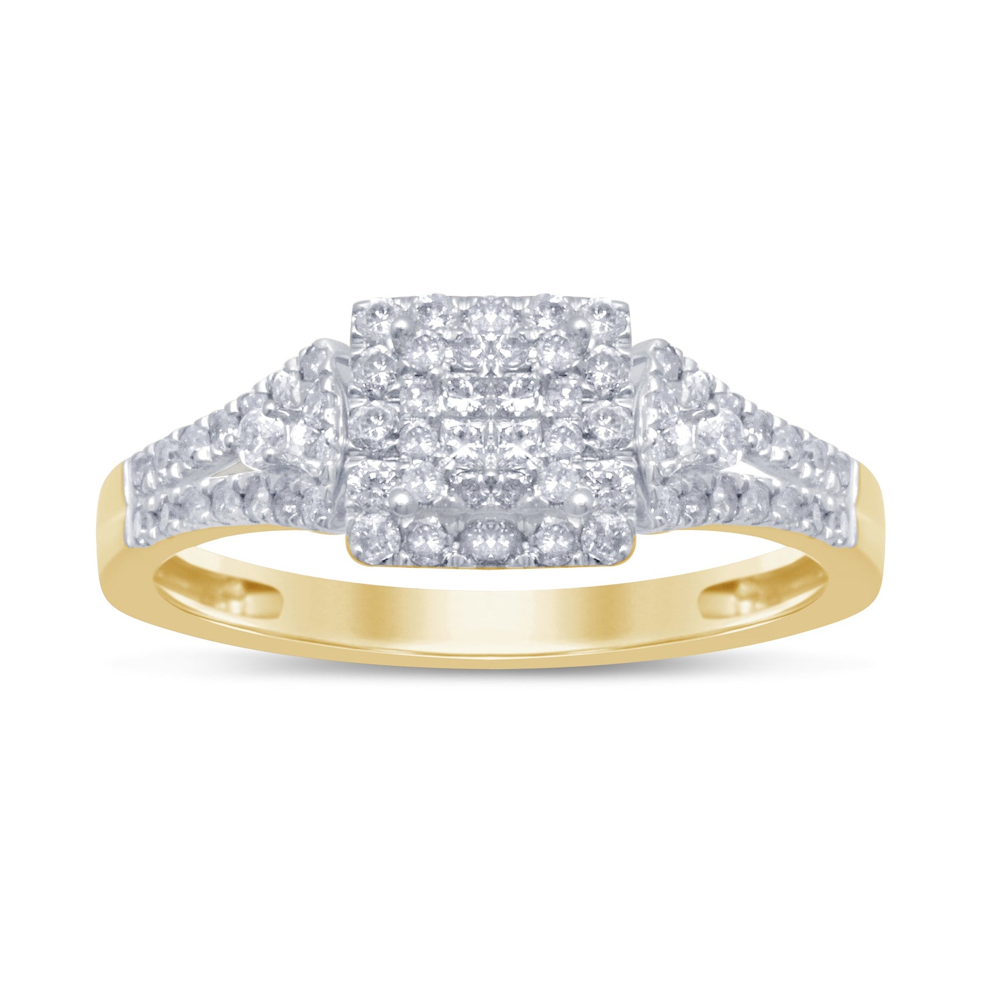 DIAMOND CLOSEOUT!  .51ct G SI 14kt Yellow Gold Square Engagement Solitaire Diamond Ring Size 6.5