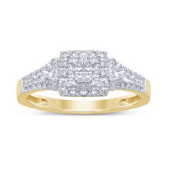 DIAMOND CLOSEOUT!  .51ct G SI 14kt Yellow Gold Square Engagement Solitaire Diamond Ring Size 6.5