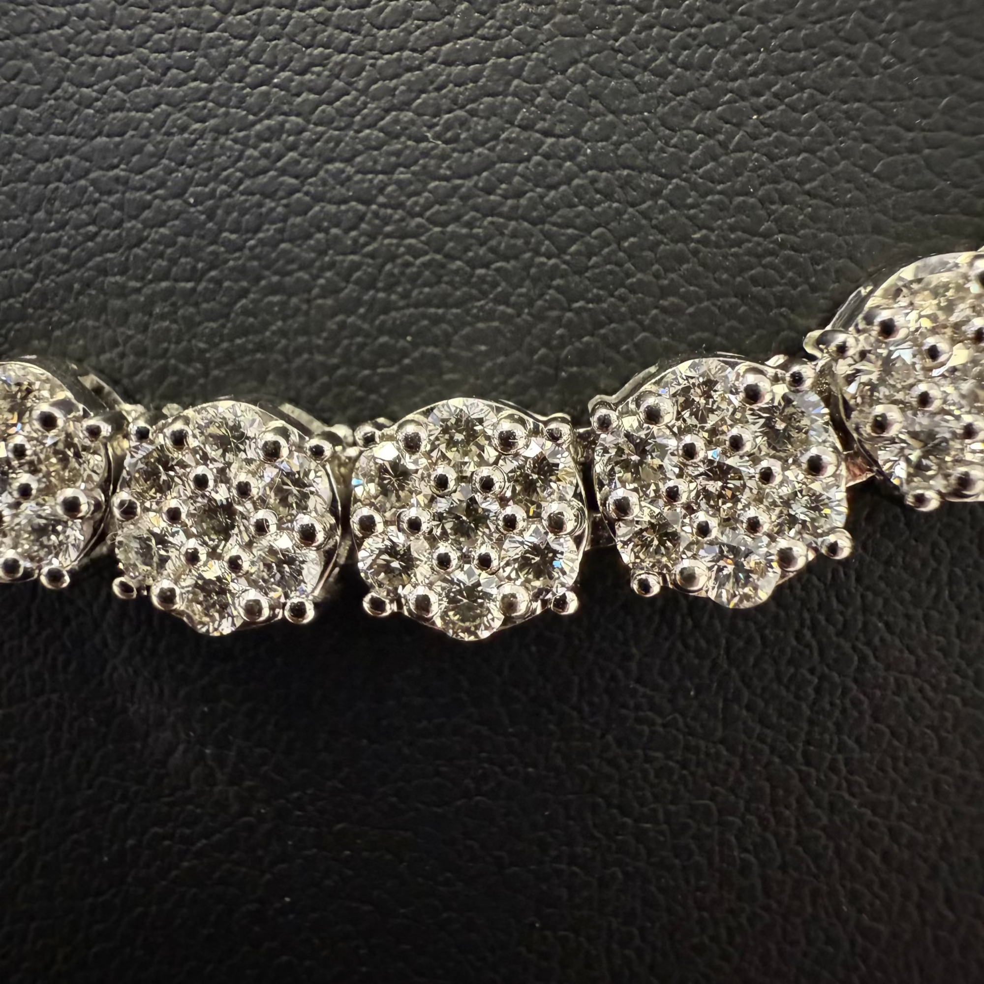DIAMOND CLOSEOUT!  7mm 23.98ct G SI 14KT White Gold Round Flower Diamond Necklace 22"