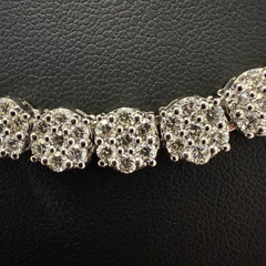 DIAMOND CLOSEOUT!  7mm 23.98ct G SI 14KT White Gold Round Flower Diamond Necklace 22"