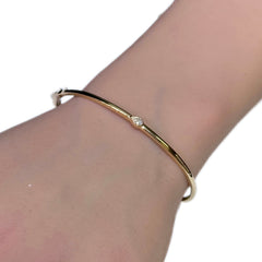 SPECIAL! .14ct G SI 14K Yellow Gold Pear Cut Diamond Bangle Bracelet