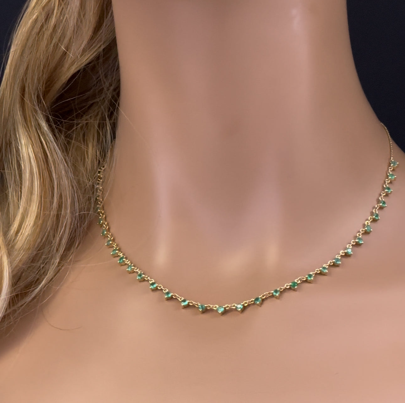 GEMSTONE   CLOSEOUT!   2.04ct G SI 14K Yellow Gold Emerald Gemstone Pendant Necklace 16+2" Long