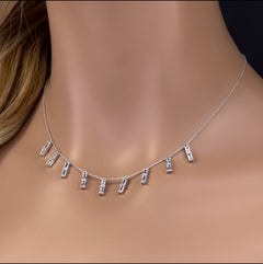 GEMSTONE CLOSEOUT!   2.16ct G SI 14K White Gold Aquamarine Necklace 16 + 2" Ext