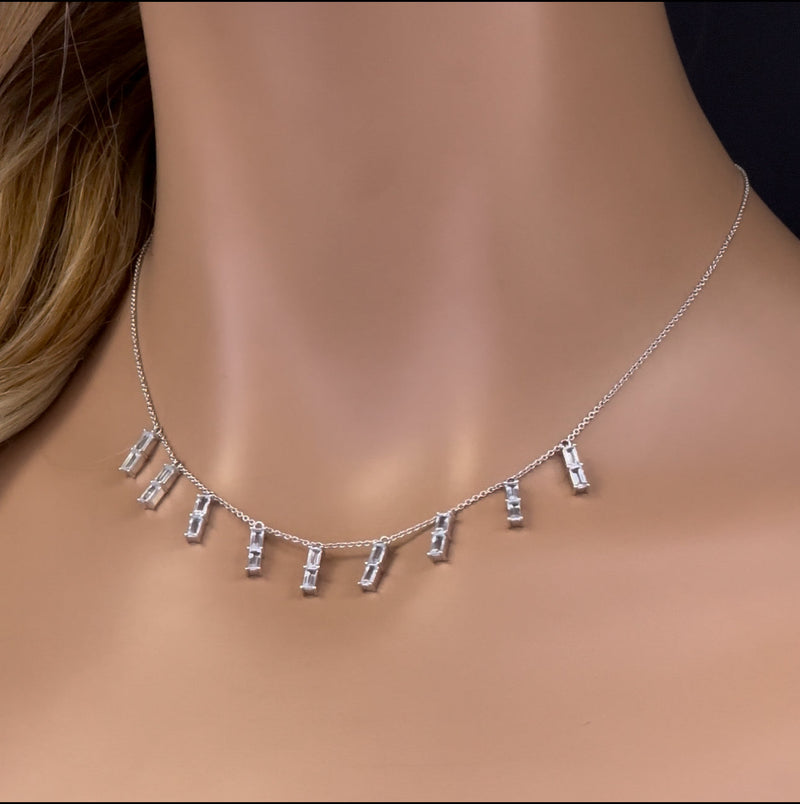 GEMSTONE CLOSEOUT!   2.16ct G SI 14K White Gold Aquamarine Necklace 16 + 2" Ext