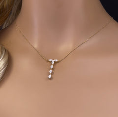 DIAMOND  CLOSEOUT!   .25ct G SI 14K Yellow Gold Round Diamond Pendant Necklace 16 + 2" Ext