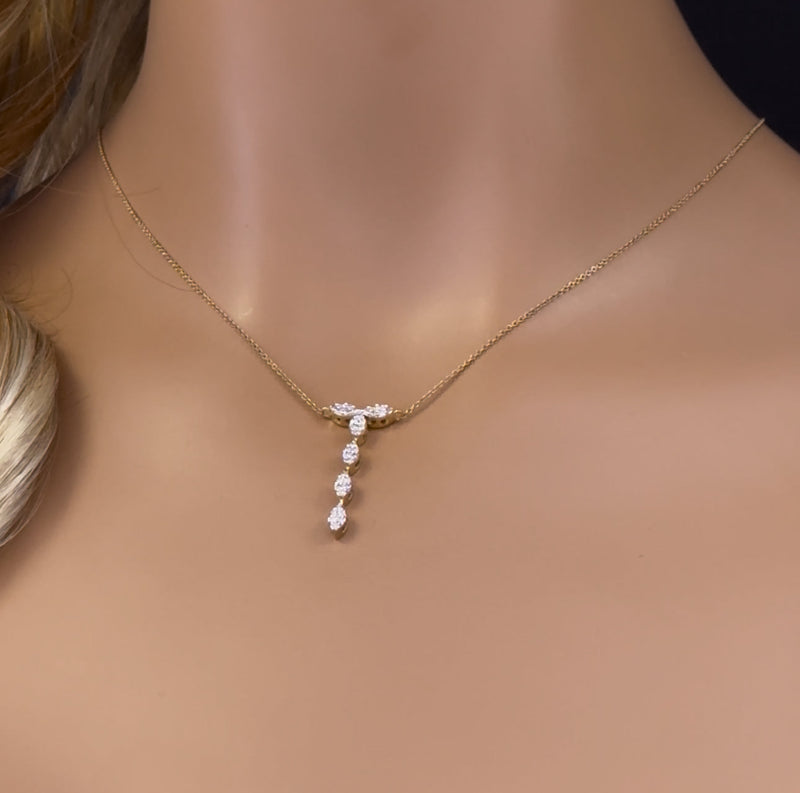 DIAMOND  CLOSEOUT!   .25ct G SI 14K Yellow Gold Round Diamond Pendant Necklace 16 + 2" Ext