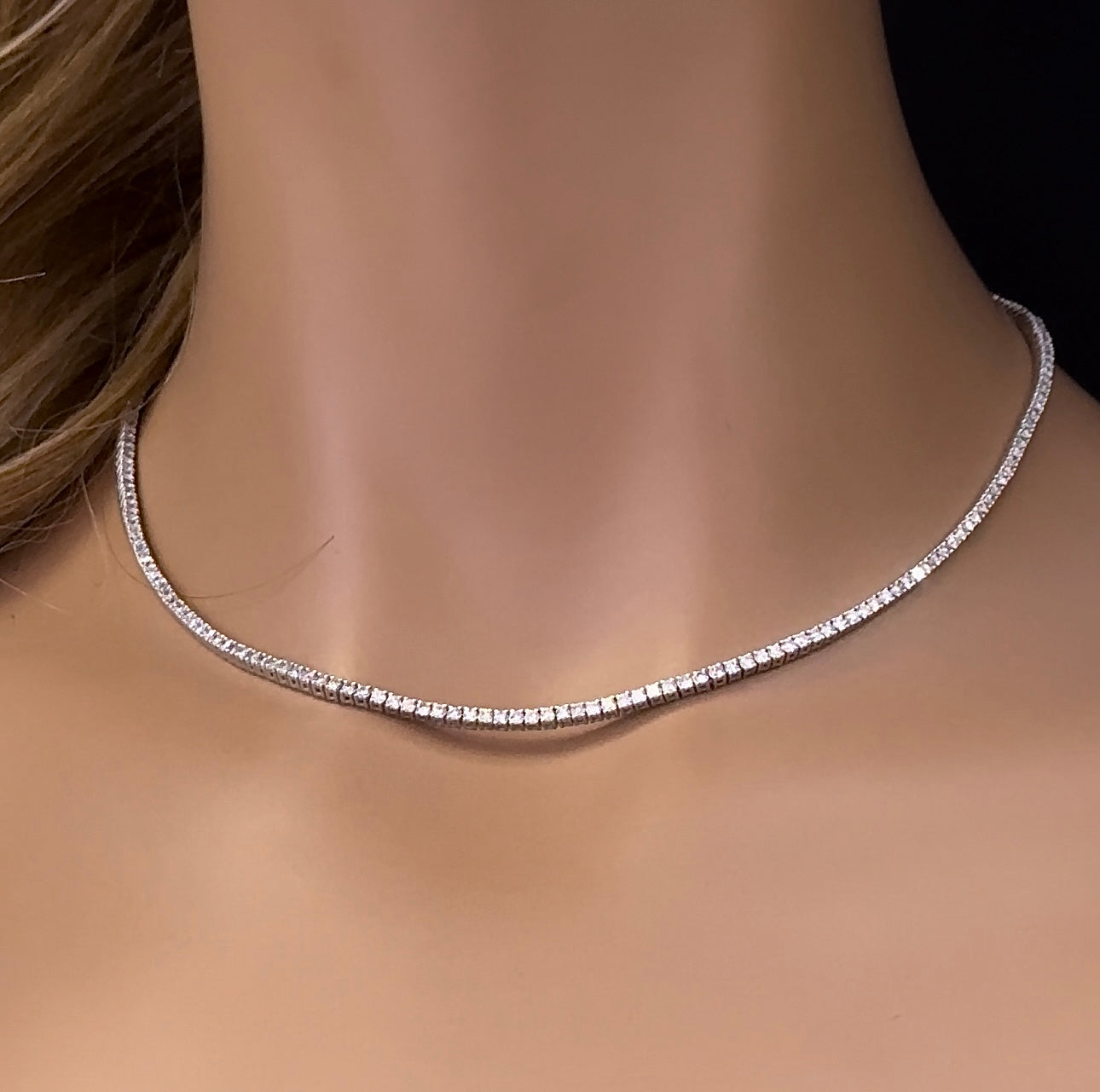 SPECIAL! 4.45ct G SI 14K Yellow Gold Diamond Tennis Necklace 16"