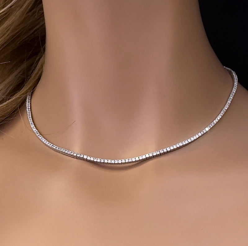 SPECIAL! 4.45ct G SI 14K Yellow Gold Diamond Tennis Necklace 16"