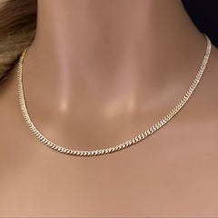 SPECIAL! 3MM 1.91ct G SI 14k Yellow Gold Diamond Round Cuban Necklace 18"