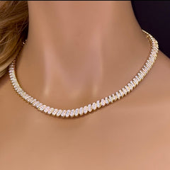 DIAMOND  CLOSEOUT!  3.46ct G SI 14K Yellow Gold Round Diamond Necklace 14" + 2" EXT