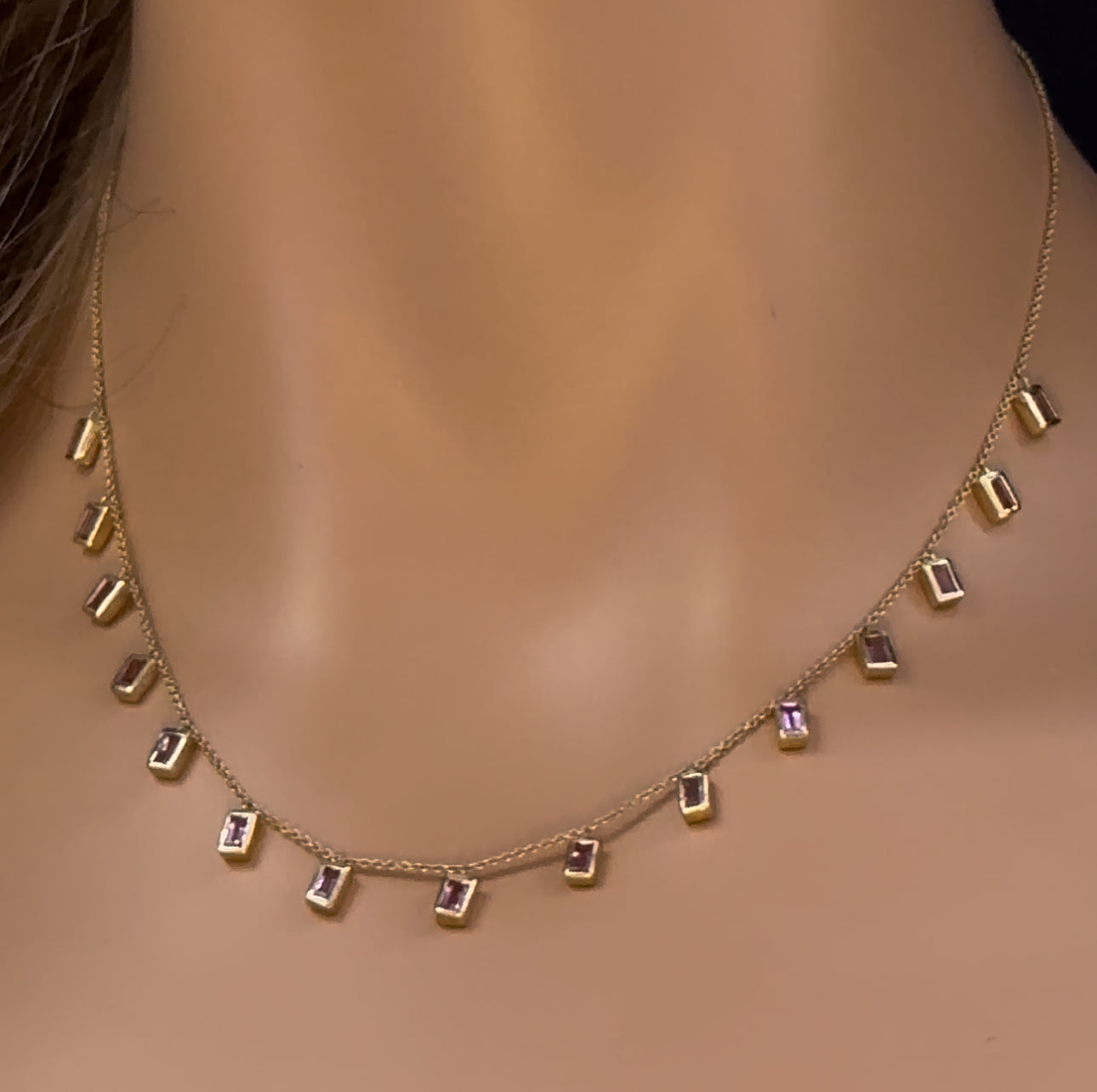 GEMSTONE   CLOSEOUT!   1.79ct G SI 14K Yellow Gold Pink Tourmaline Necklace 16+2" Ext