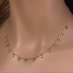 GEMSTONE CLOSEOUT!  1.91ct G SI 14K Yellow Gold Multi Color Gemstone Necklace 16+2" Ext