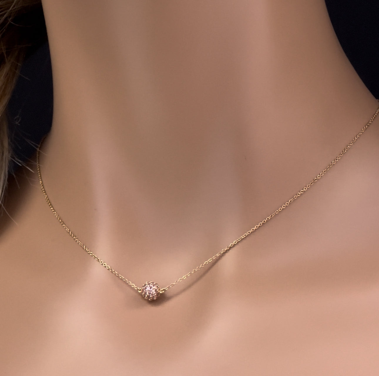 DIAMOND  CLOSEOUT!  .88ct G SI 14K Yellow Gold Round Pink Tourmaline Circle Pendant Necklace 16 + 2" Ext