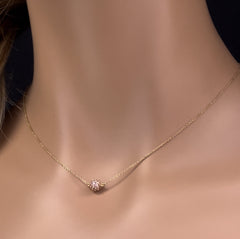 DIAMOND  CLOSEOUT!  .88ct G SI 14K Yellow Gold Round Pink Tourmaline Circle Pendant Necklace 16 + 2" Ext