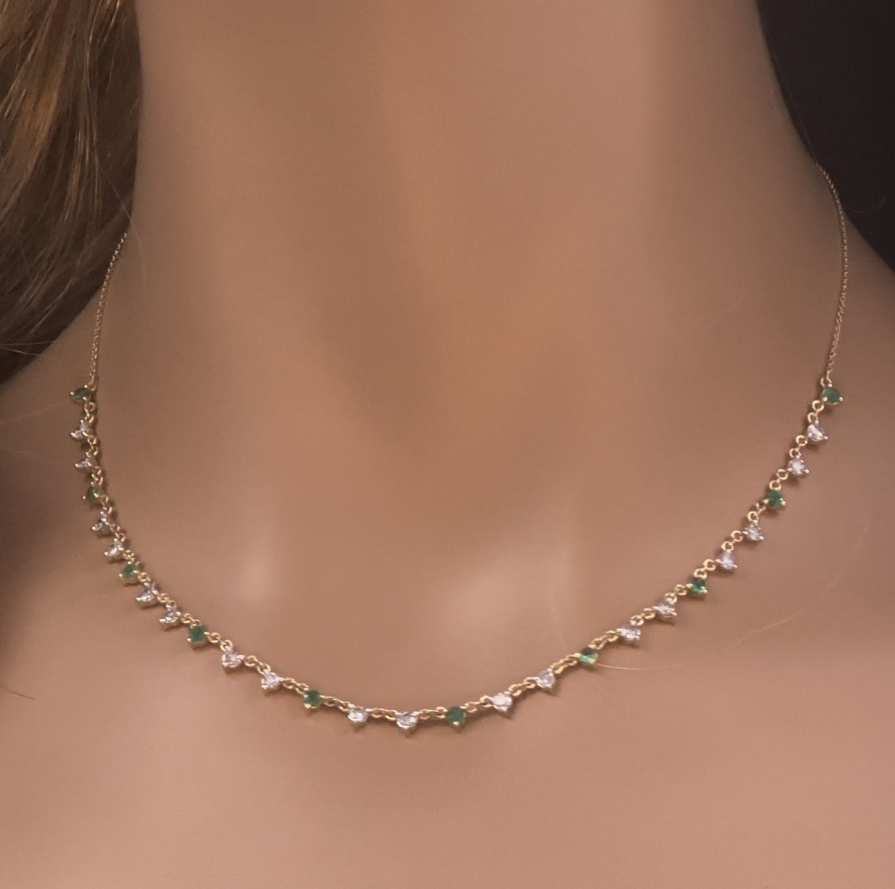 GEMSTONE CLOSEOUT! 1.57ct G SI 14K Yellow Gold Diamond & Emerald Gemstone Pendant Necklace 16" + 2" Ext