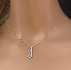 DIAMOND CLOSEOUT!  .24ct G SI 14K White Gold Diamond Pendant Necklace 16" + 2" Ext.