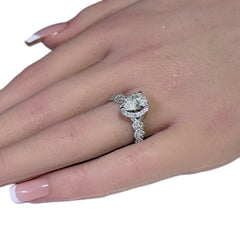 SPECIAL!1.62ct G SI 14K White Gold Pear Diamond Twisted Band Engagement Ring Size 6.5