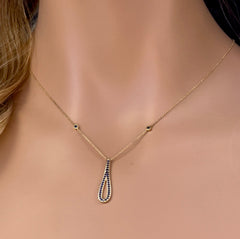 GEMSTONE CLOSEOUT!  .35ct G SI 14K Yellow Gold Blue Sapphire Gemstone Pendant Necklace 16" + 2" Ext.