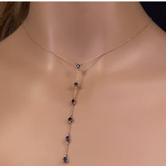 GEMSTONE CLOSEOUT! 1.18ct G SI 14K Rose Gold Blue Sapphire Gemstones Pendant Necklace 16+2" Ext Long