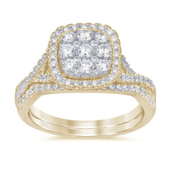 DIAMOND  CLOSEOUT! 1.03ct 14k Yellow Gold Square Diamond Engagement Wedding Ring Size 6.5